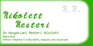 nikolett mesteri business card